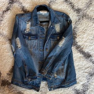 Distressed jean jacket